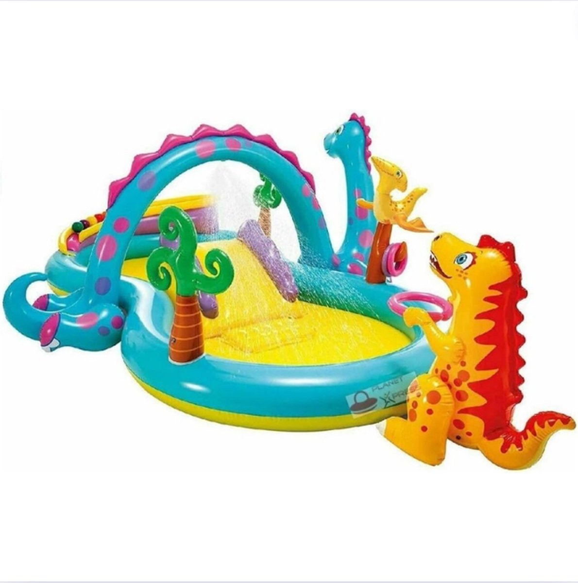 Kinderzwembad met glijbaan - Speelzwembad met Waterfontein - Kinderzwembad Playcenter Met Dinosaurus Figuren - 3+ Jaar Oud