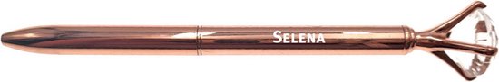 Stylo avec gravure - Diamant - Selena - Or rose