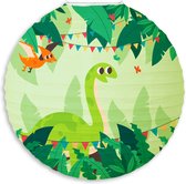 LUQ - Dino - Lampion - Sint Maarten - Lampionstokje - Zonder - Lichtje - Treklampion - Papier - Kind - Groen - Versiering - 1 Stuk