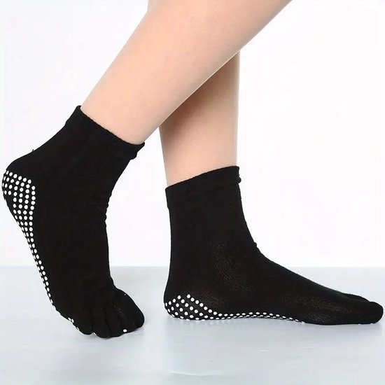 Yoga Sokken FUll Toe I Volle Teen Yoga Sok I Met Anti Slip Onderkant I Antislip Sokken I Pilates Sokken I Zwart I Maat 36-40 van ToeSox — afbeelding 4