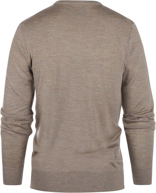 Pull Steppin' Out Col V Laine Mérinos Taupe - Taille 3XL - Homme