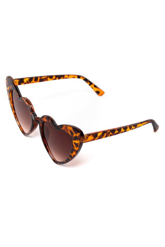 KIMU Zonnebril Hartjes Cat Eye - Bruin Luipaard Montuur - Bruine Gradient Glazen - Vintage Seventies Hippie Retro Love Festival van KIMU — afbeelding 4