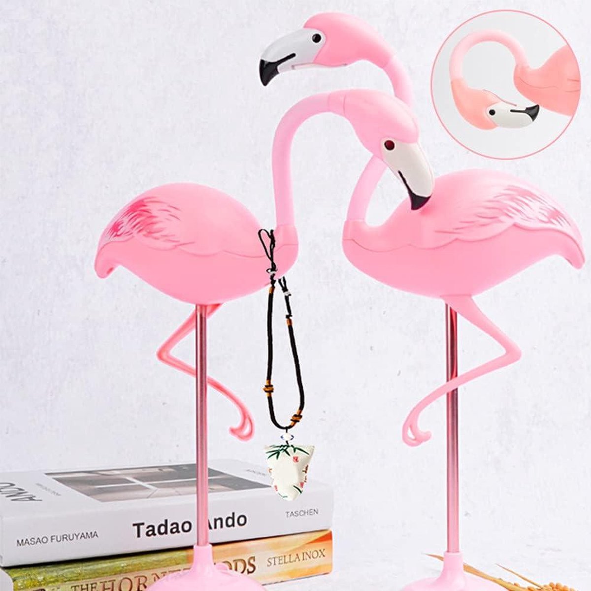 Fantasee Flamingo bureaulamp, USB-bureaulamp, touchscreen, dimbaar, voor kinderen, studenten, slaapkamer, woonkamer, slaapzaal, lezen, verjaardagscadeau, flamingo roze
