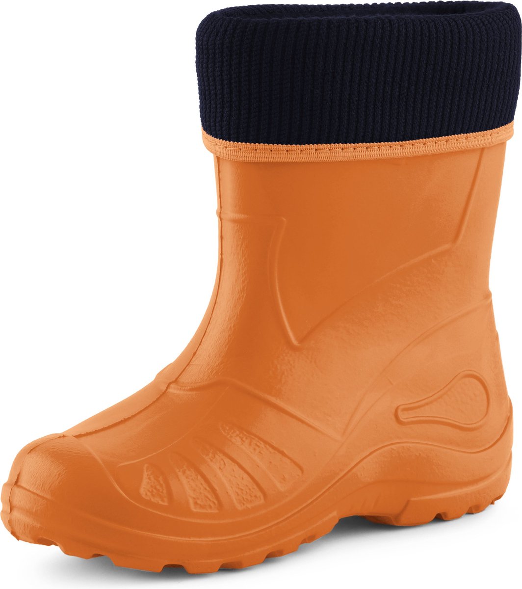 Ladeheid Kinder Regenlaarzen - Rubber - met Binnenschoen - EVA - Wasbare Binnenschoen - LA-KL-EVA-Kids - Oranje - 22