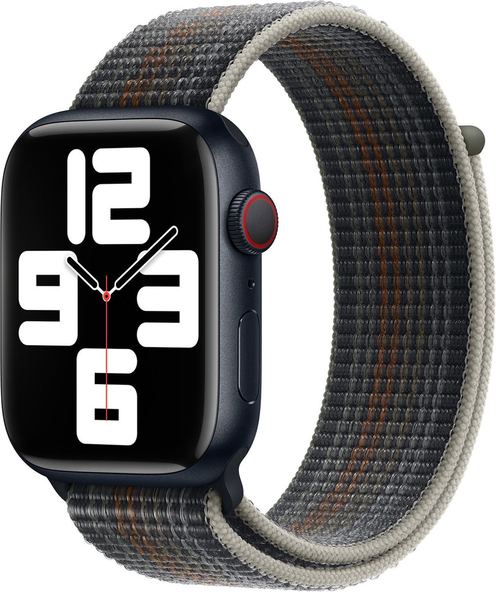 Apple Watch geweven sportbandje - Voor Apple Watch 3/4/5/6/7/8/SE/Ultra 42/44/45/49mm - Extra Large - Middernacht