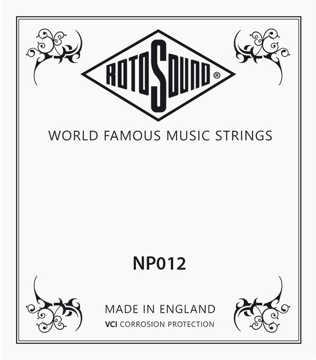 Rotosound NP012 .012 snaar for elektrisch/acoustic guitar, stainless steel