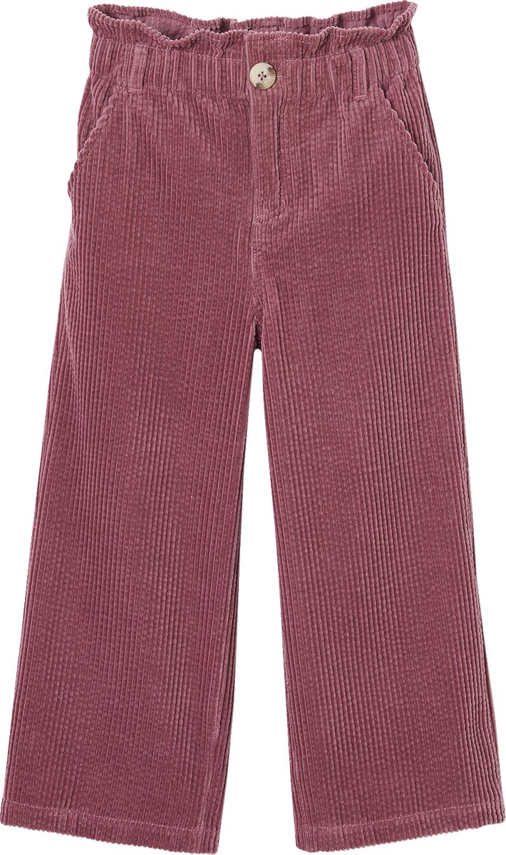 Vertbaudet Ruime ribfluwelen paperbag-stijl broek voor meisjes