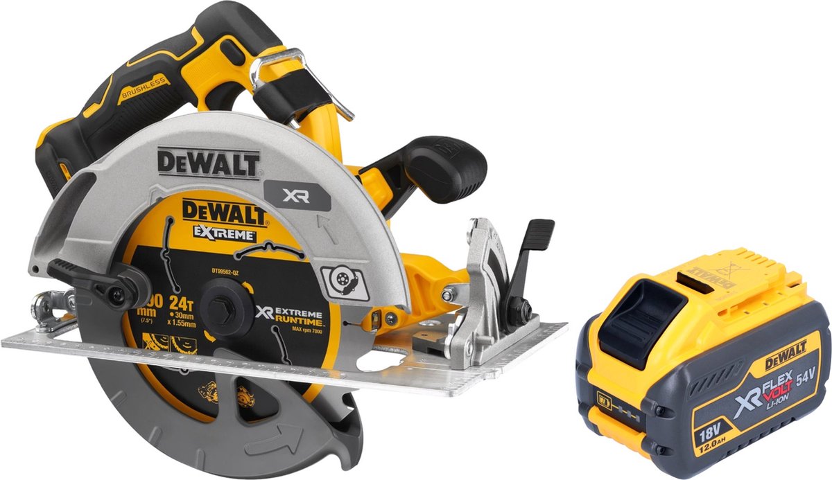 DeWalt DCS 573 N Accu-cirkelzaag 18 V 190 x 30 mm borstelloos + 1x accu 12,0 Ah - zonder lader