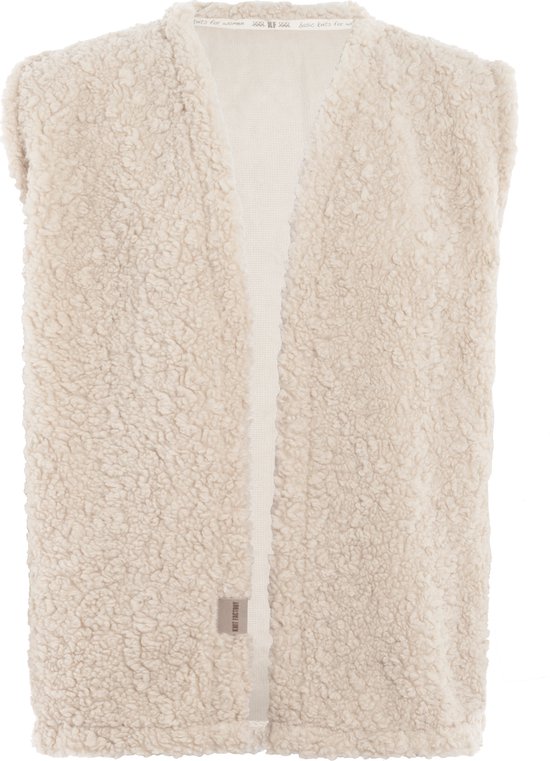 Knit Factory Rosie Gilet Teddy - Gilet femme - Gilet femme sans manches - Chauffe-corps en tissu Teddy - Beige - 44