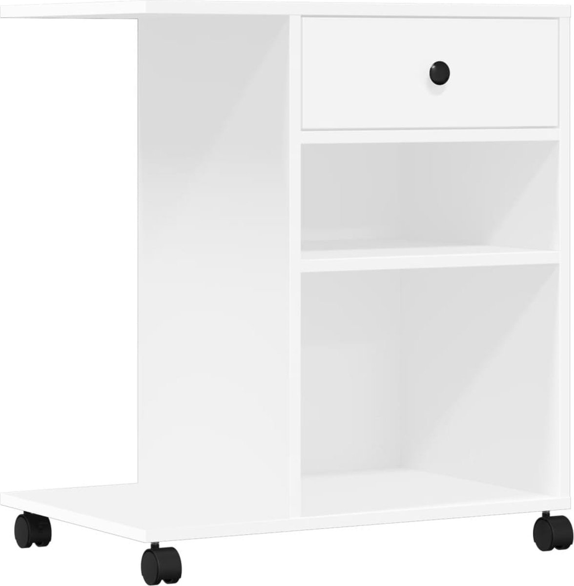 vidaXL Printerkastje - met - wielen - 60x40x68,5 - cm - wit