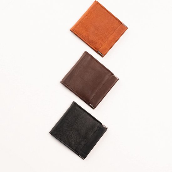 Jaimie Jacobs SLIMSTAR Leder Slim Wallet für Herren (Büffelleder Dunkelbraun) mit großem Münzfach** | **High-Format L