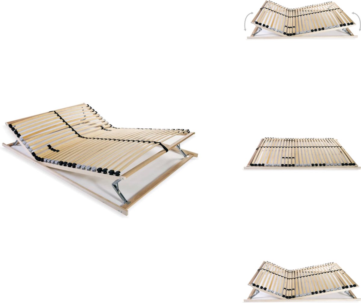 vidaXL Bedbodem - Bedbodems - Lattenbodem - Lattenbodems - Lattenbodem met 28 latten 7 zones 120x200 cm