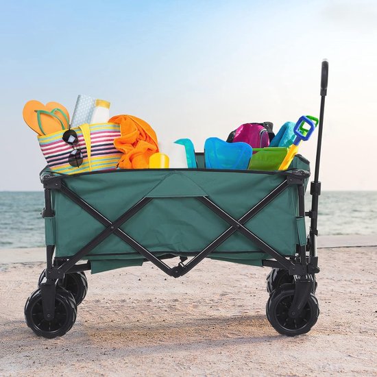 Opvouwbare Tuinwagen met Verstelbare Handgreep en 360° Wielen - 20 kg Capaciteit van Merkloos — afbeelding 2