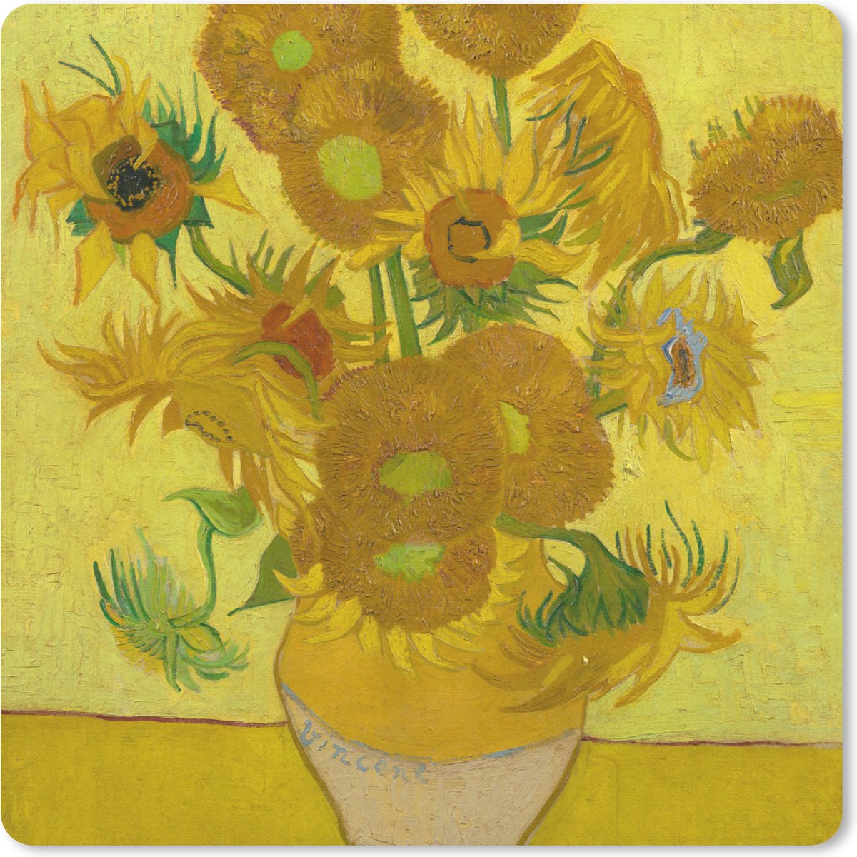 Muismat 20x20 cm - Mousepad Zonnebloemen - Vincent van Gogh - Muismatten