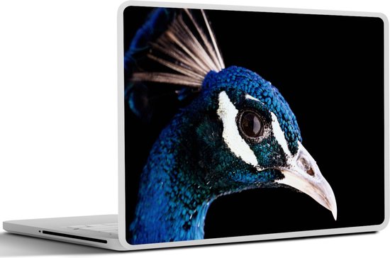 Sticker ordinateur portable - 17,3 pouces - Paon - Animal - Blauw