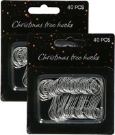 Kerstbalhaakjes - 80x stuks - zilver - 3,5 cm - metaal - kerstboomhaakjes - kerstballen