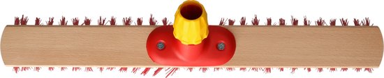 Buemag buiten bezemkop voor tegels - met steelhouder - rood - Breed 50 cm - hout/kunststof - harde straatbezem van Buemag — afbeelding 5
