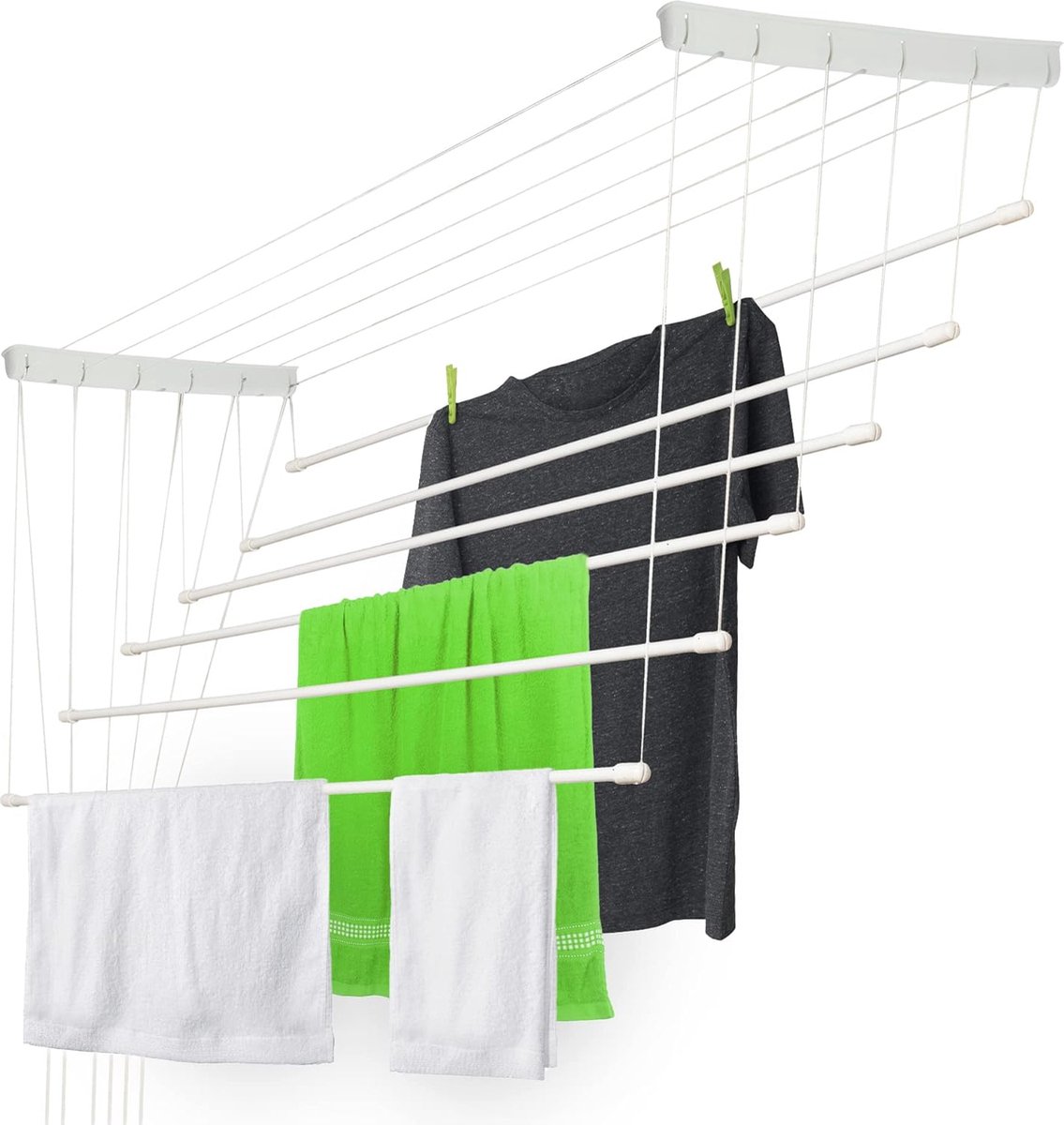 Goedkoopste Ruimtebesparende Plafonddroger met 12 kg Draagvermogen - Wanddroger voor Binnen en Buiten