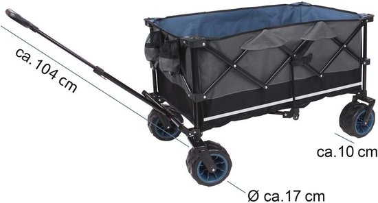 Opvouwbare Trolley XXL - Bolderkar met 2 Bekerhouders en 10cm Banden van LifeGoods — afbeelding 5