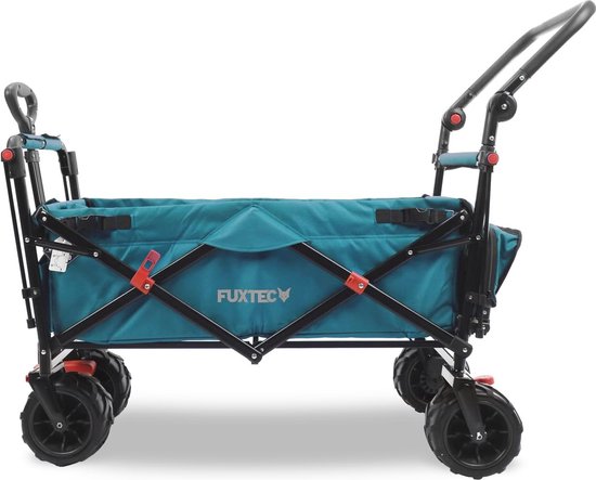 Opvouwbare Strandkar met Brede Wielen en UV-bescherming - Robuuste Strandtrolley voor Outdoor en Strand van Merkloos — afbeelding 2