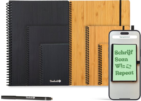 Bambook Classic Cahier Effaçable - Hardcover - A5 - Vierge & Ligné - Avec 1 feutre gratuit