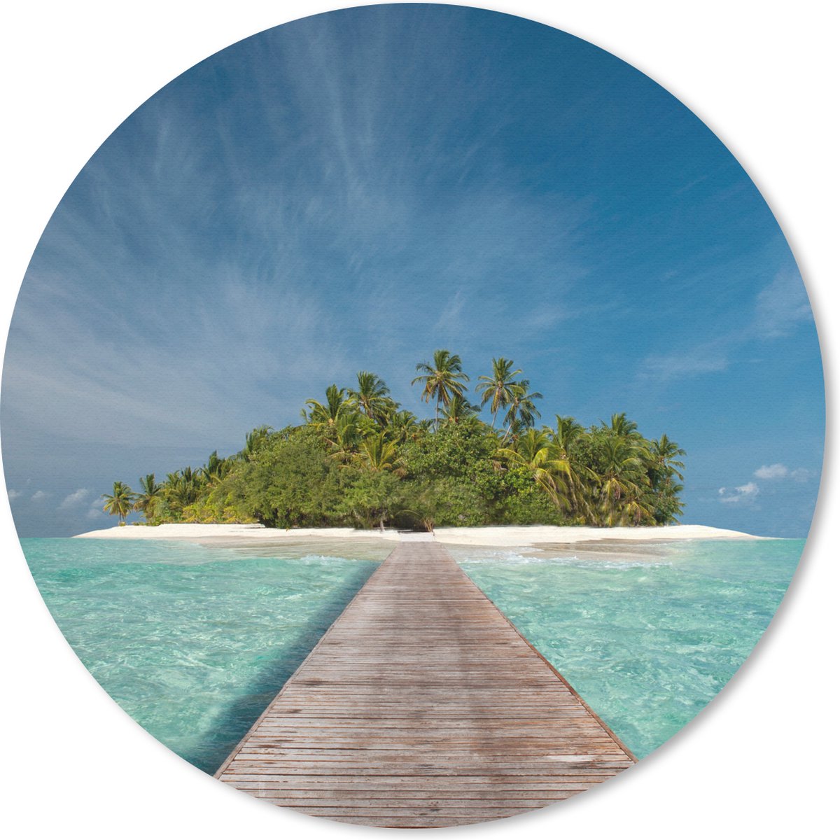 Muismat rond 40x40 cm - Mousepad Zee - Pier - Eiland - Ronde muismatten