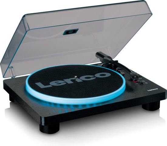 Lenco Platenspeler - Ingebouwde Speakers - Auto-stop - USB encoding - LED-verlichting- LS-50LEDBK - Zwart