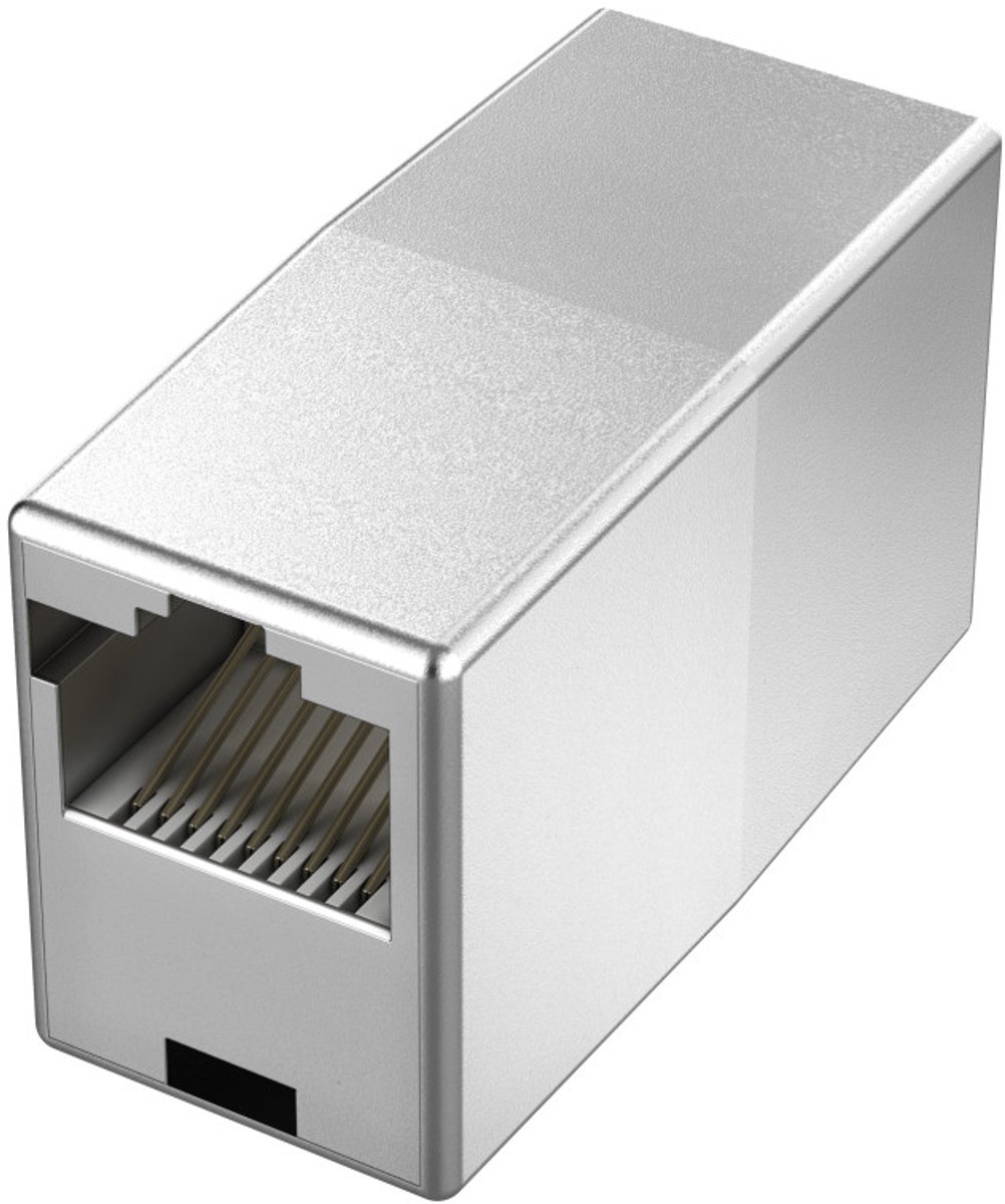 Hama RJ45-koppeling Netwerk Adapter CAT 5e [1x RJ45-bus - 1x ] Zilver