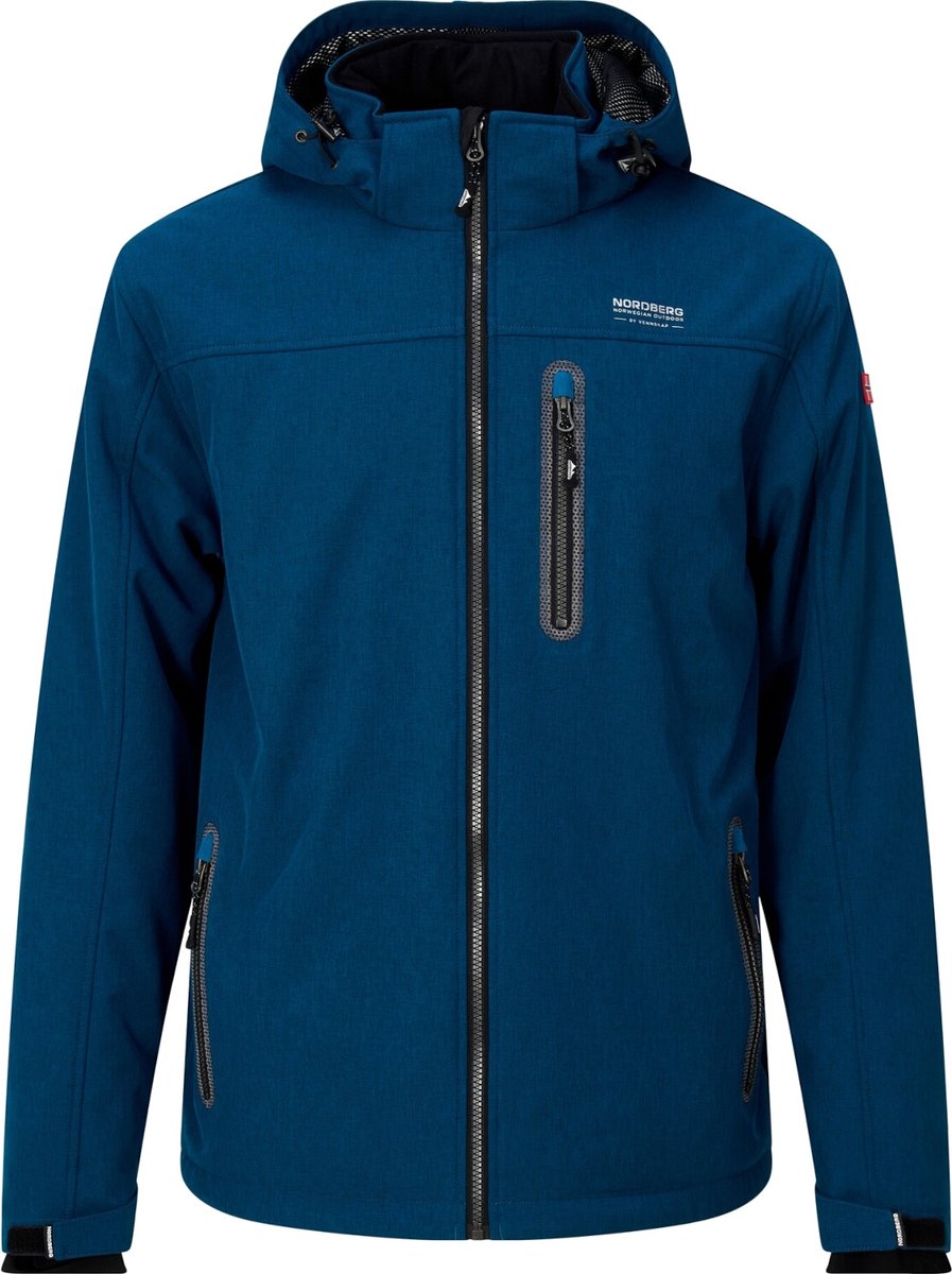 Nordberg Nick Softshell Outdoorjas Heren Petrol Melange Blauw