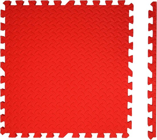 Extra dikke rode gymvloertegels - 60 x 60 cm - 2 cm dik - anti-slip puzzel vloertegels - gym vloeren yoga oefenmatten - dikker groter. — afbeelding 4