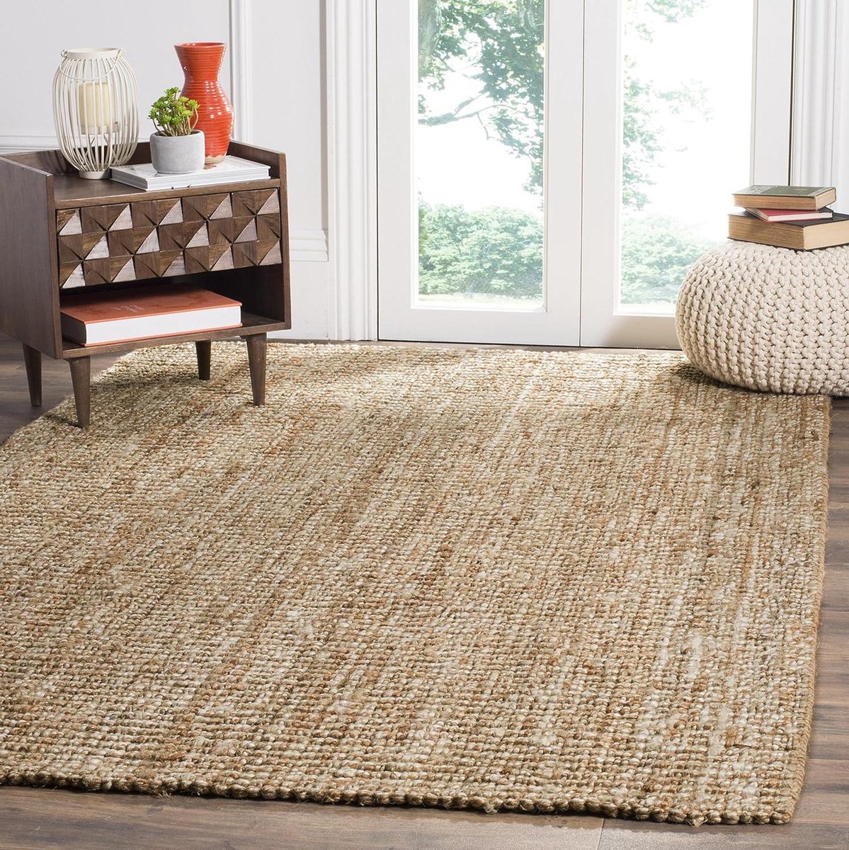 Hand Woven Natural Jute Runner - 2'6" x 4' - Natural Fiber Collection