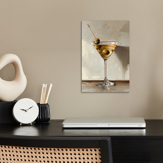 Affiche 20x30 cm - Martini - Cocktail - Beige - Abstrait - Posters - Décoration murale cuisine - Décoration murale salon - Accessoires décoratifs - Décoration murale chambre