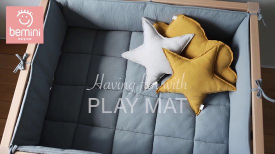 BEMINI Tapis de parc - 75x95cm - Pady Jersey + bambou - Mini pudding