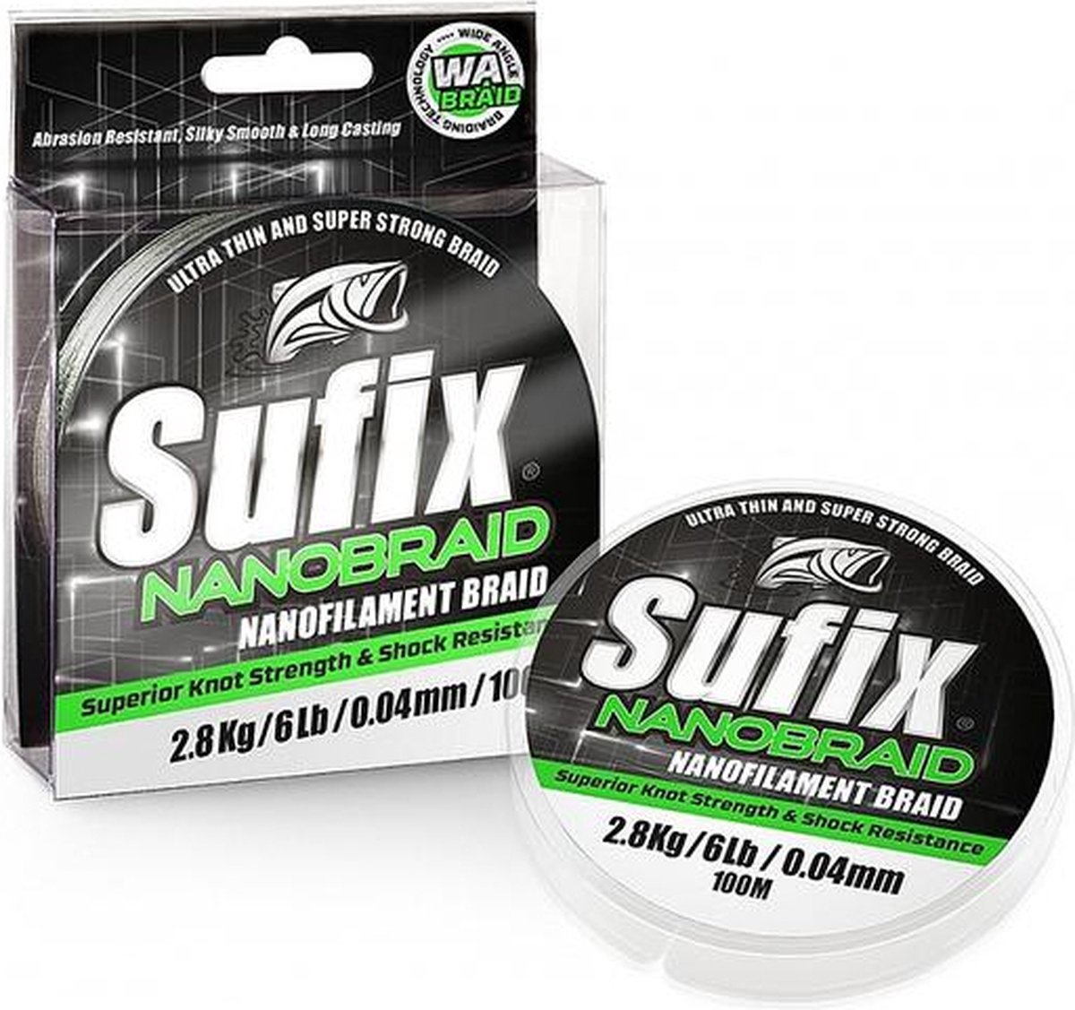 Sufix Nanobraid Gevlochten Vislijn 100 M Groen 0.040 mm