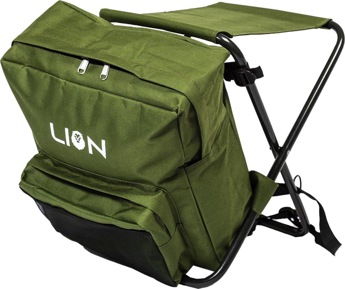 Lion Sports Fishing Stool Rucksack Donkergroen