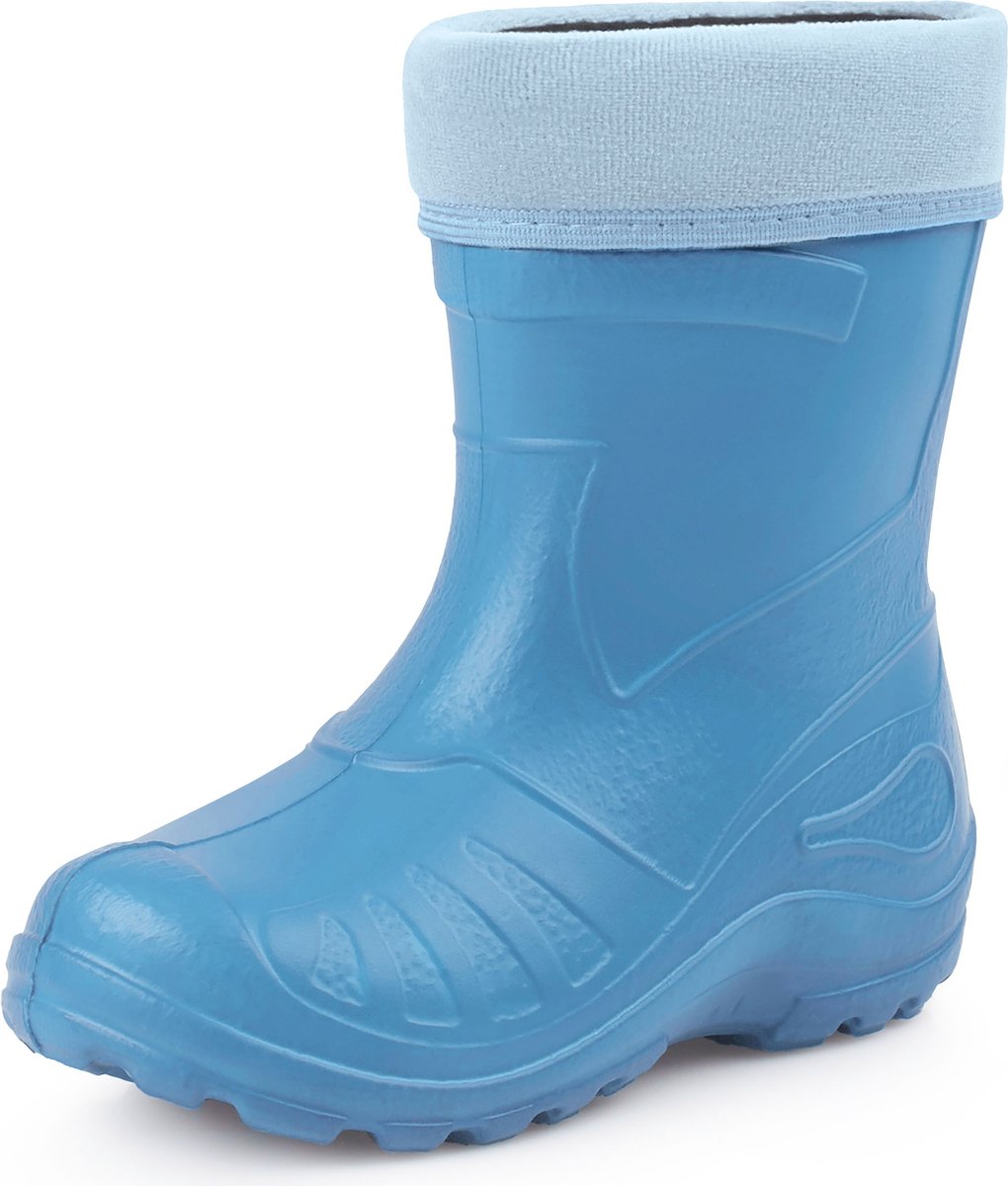 Ladeheid LA-KL-050 Kinder Regenlaarzen - Rubber - met Binnenschoen - EVA - Wasbare Binnenschoen - Lichtblauw - 32