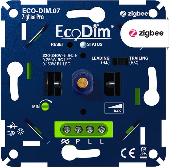 Foto: Ecodim zigbee led dimmer eco dim 07 zigbee pro druk draai inbouw touchlink 0 250w led voor alle afdekmaterialen