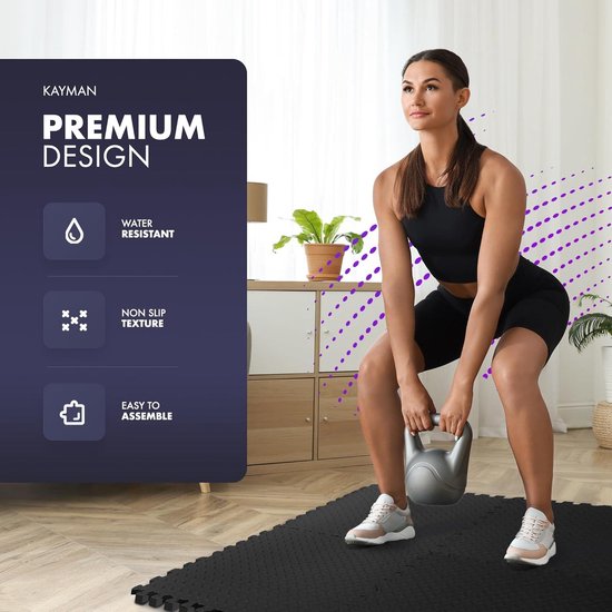 Antislipmatten in elkaar grijpend EVA-schuim oefening vloertegels voor thuistrainingen studio - Gym Vloer met gewichten oefeningen yoga (60 x 60 cm) van Nike — afbeelding 4