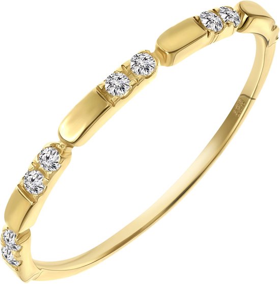 14 karaat geelgoduen ring met cz