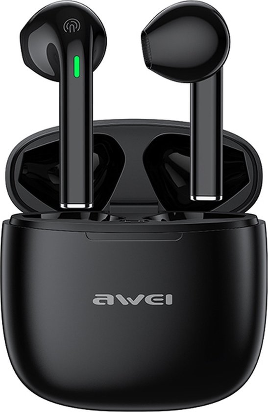 AWEI Bluetooth 5.3 T26 Pro TWS casque + station d'accueil noir/noir