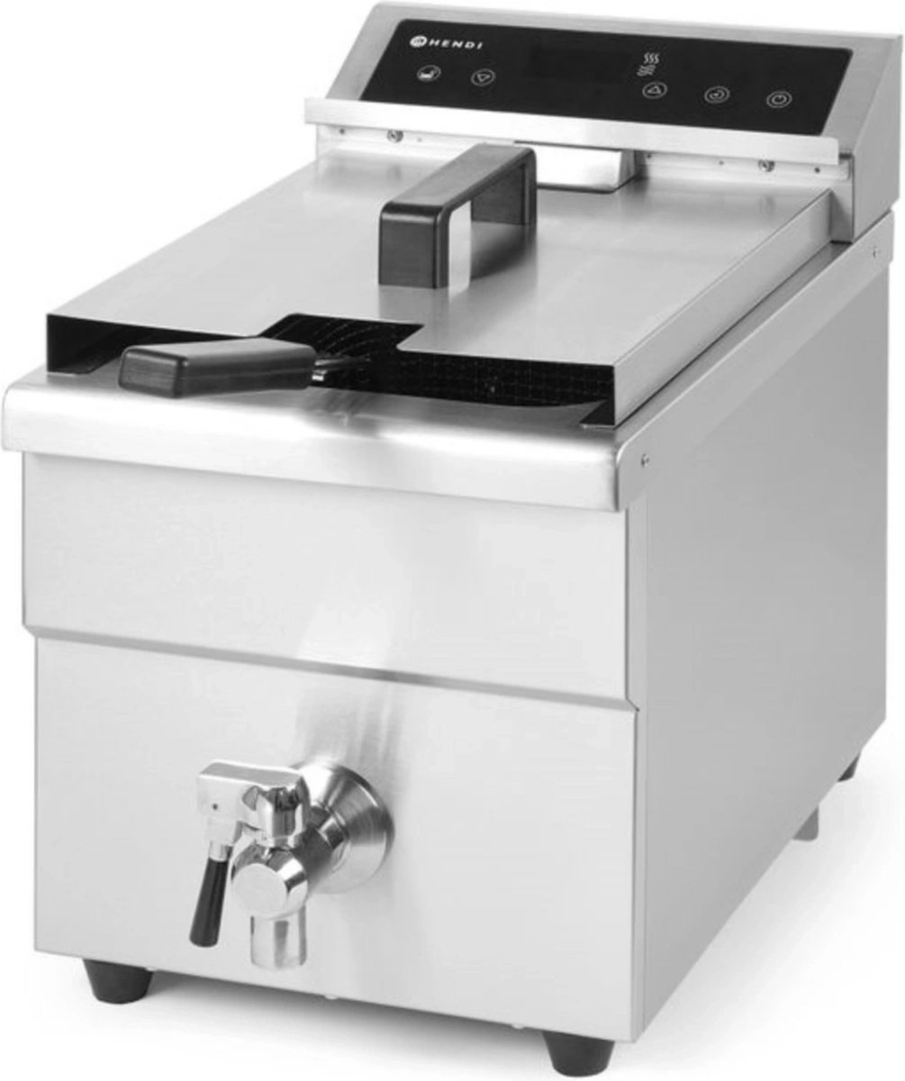 Hendi Inductie Friteuse 8 Liter - Profi Line - Frituurpan met Aftapkraan - 230V / 35kW - 29x485x(H)405cm