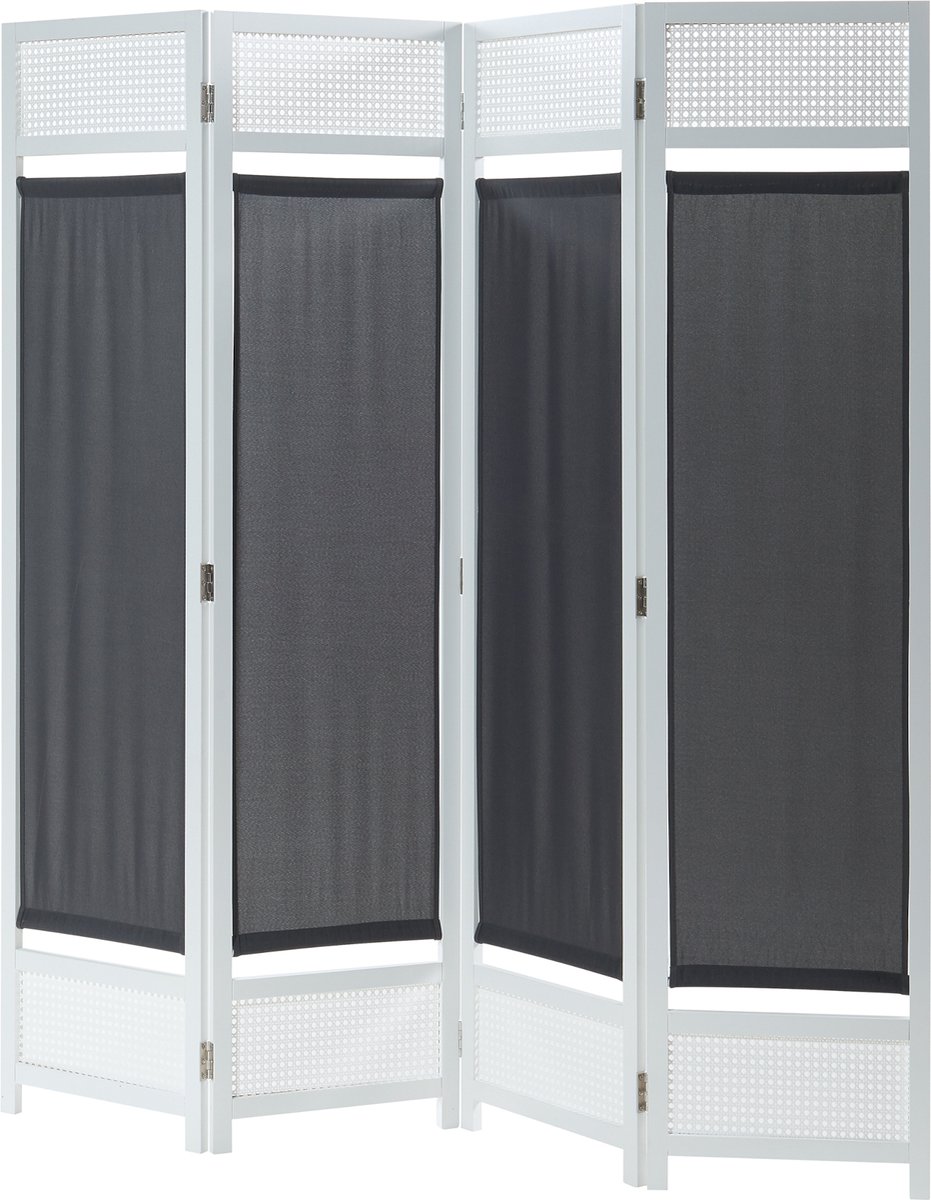 en.casa Kamerscherm Dorotea scheidingswand 160x170 cm wit en donkergrijs [en.casa]