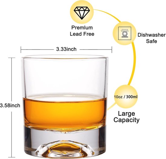 Karaf Set Whiskyglazen Set 4,11Oz Kristallen Glazen In Luxe Doos, Premium Dubbel Ouderwets Glas Voor Bourbon Cognac Cocktail Liquor Decanter Perfect Cadeau Karaf Set Whiskyglazen Set 4,11Oz Kristallen Glazen In Luxe Doos, Premium Dubbel Ouderwets Glas Voor Bourbon Cognac Cocktail Liquor Decanter Perfect Cadeau