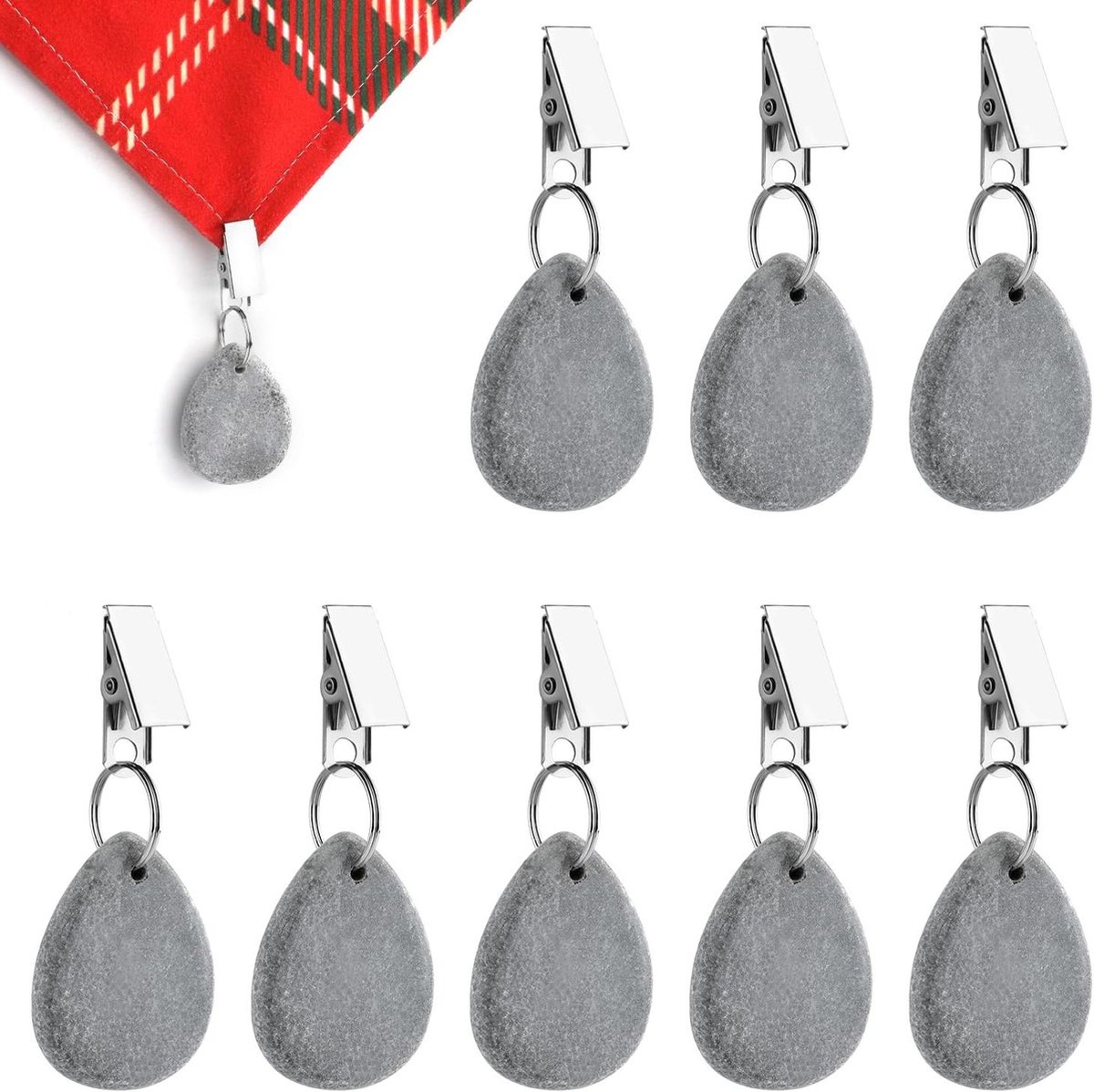 Tafelkleed Gewichten Clips Marmer Tafelkleed Hanger 8st Tafelkleed Clips voor Binnen Buiten Tafels Camping Bruiloft Thuis Grijs