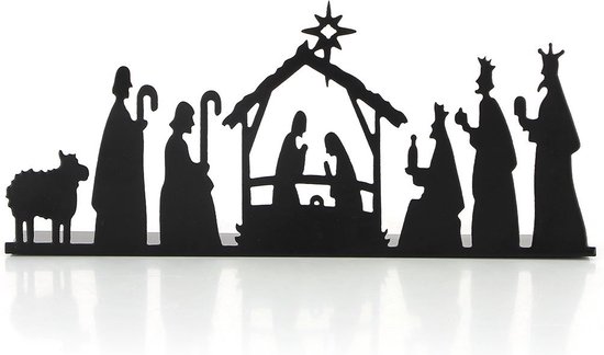 kerststal/zwart/metaal/globo