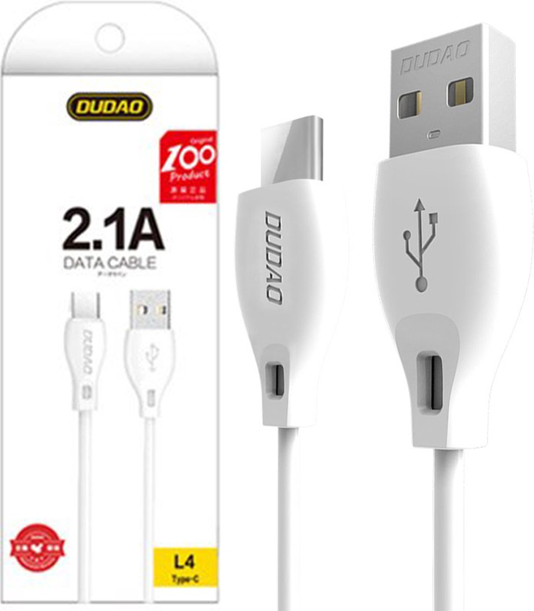 Dudao - kabel - USB Type C 2.1A 2m wit - (L4T - 2m - wit)