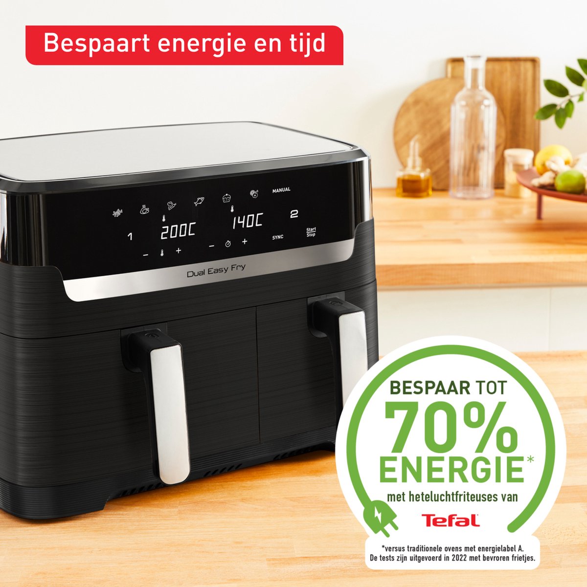 Airfryer Backpapier für Tefal EY9018 Dual Easy Fry 5,2/3,1 L, 100PCS