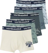 Vertbaudet Set met 5 stretch boxers "haaien" voor jongens