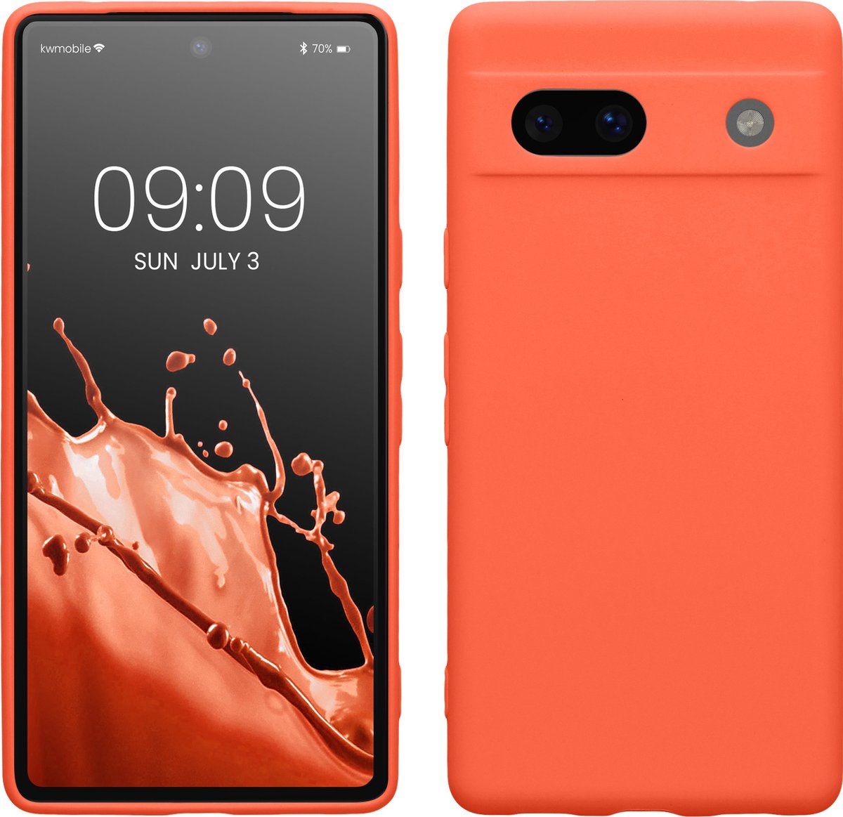 kwmobile telefoonhoesje geschikt voor Google Pixel 7a - Hoesje voor smartphone - Precisie camera uitsnede - In levendig koraal
