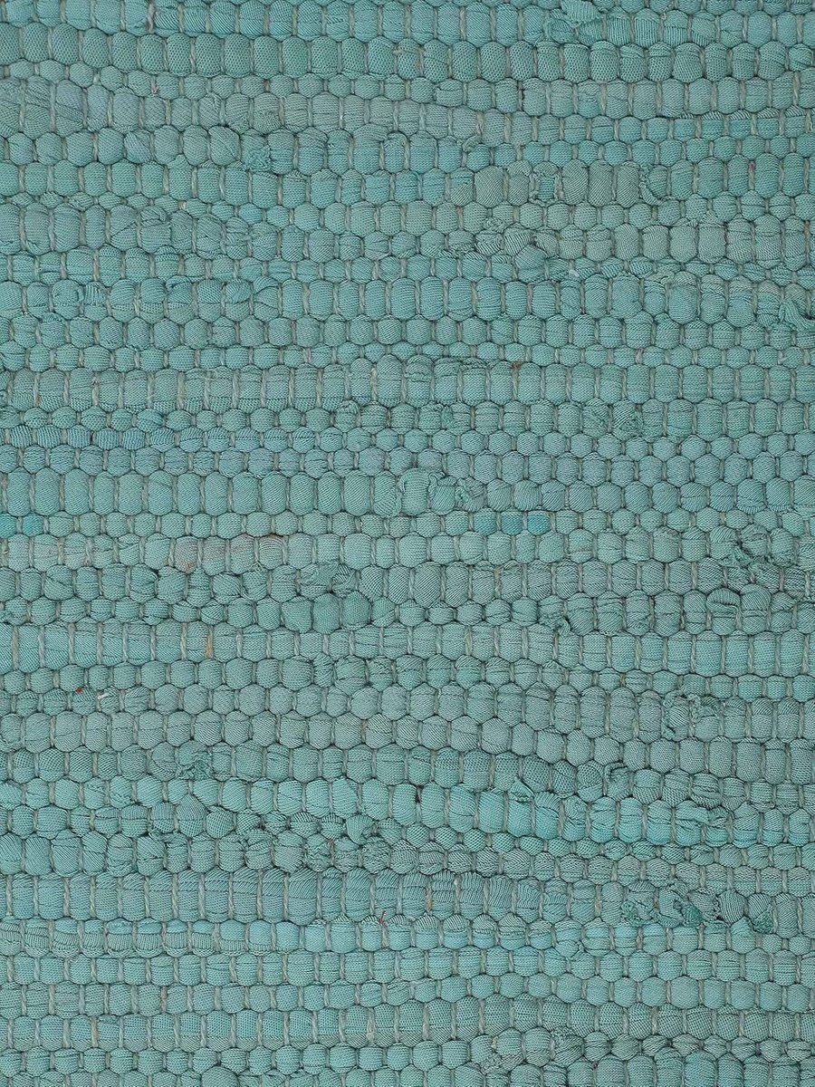 Goodivery ® Handgeweven Turquoise Katoenen Vloerkleed met Franje 190 x 290 cm voor Woonkamer